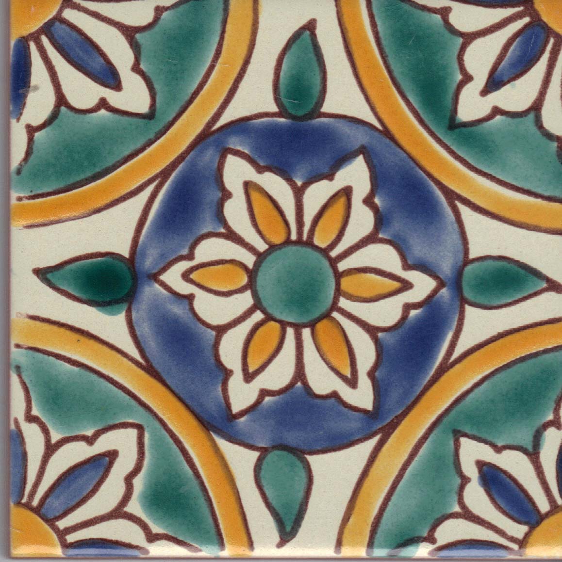 Beltile Ronda Handpainted Ceramic Tile 10 cm x 10 cm BelTile Tile
