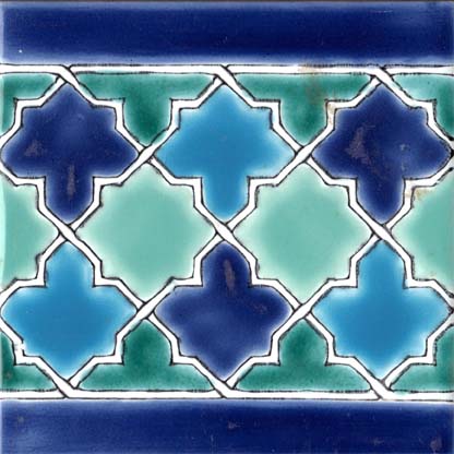 Beltile Malaga Border 6x6 Moroccan Ceramic Tile - 15 cm x 15 cm