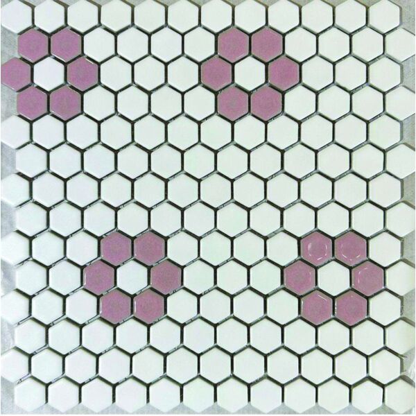 Victorian Restoration Glossy Rose Pink 3/4 Hexagon Flower