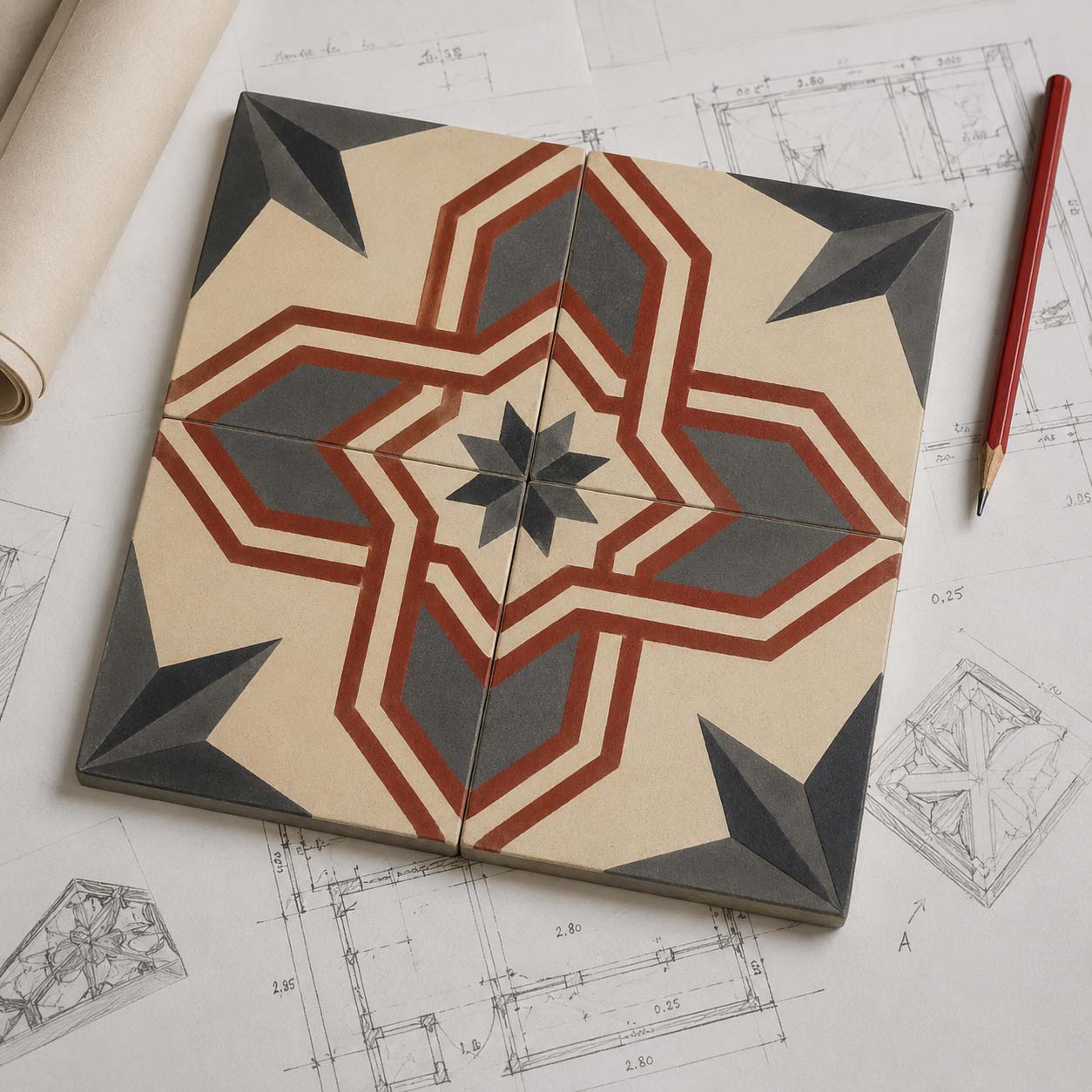 Custom cement tile design